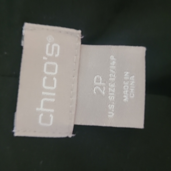 43. Chicos leopard print leather trim gold zipper US size 10-12 Moto type Jacket - Picture 6 of 11